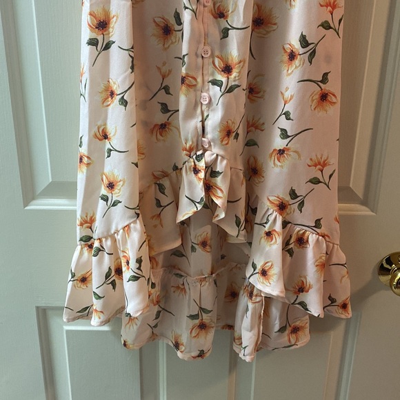 -Pink floral high- low dress - Picture 4 of 8